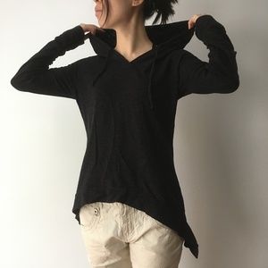 [SOLD]Long sleeve lightweight shirt with hood. organic cotton sustainable bamboo